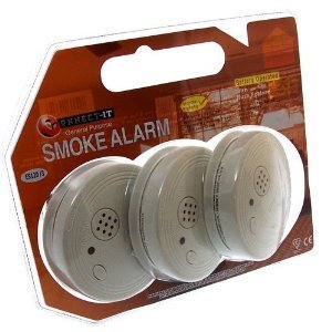 Pack Of 3 photoelectric battery operated  BSI /CE  approved Smoke/Fire Alarms With Batteries £12.99. Extra Loud Siren!